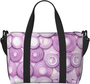 Sliced onion Personal Item Travel Bags for Women - Durable Travel Duffel Bags, Gym Bags for Overnight Trips