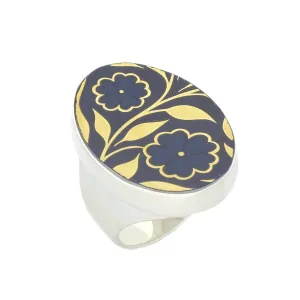 Sterling Silver Royal Crown Derby Sudbury Oval Ring D