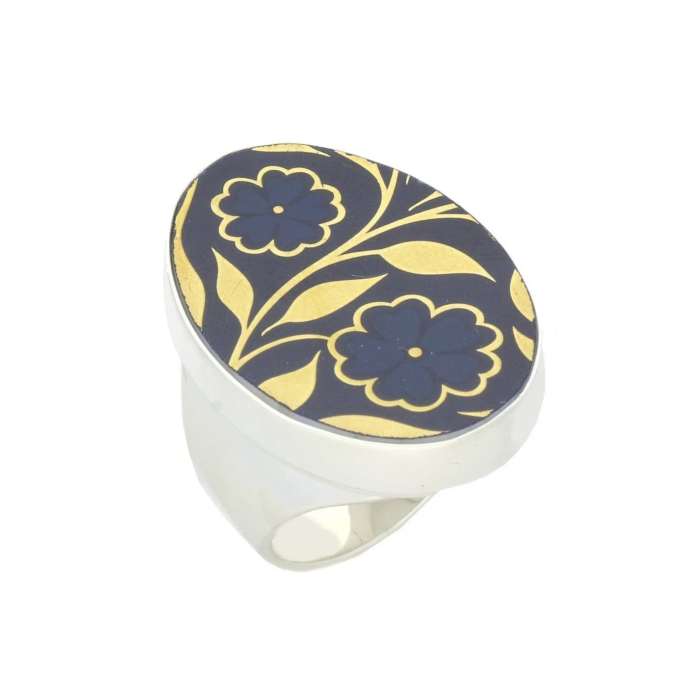 Sterling Silver Royal Crown Derby Sudbury Oval Ring D