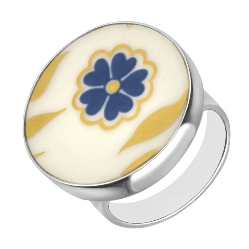 Sterling Silver Royal Crown Derby Sudbury White Round Ring D