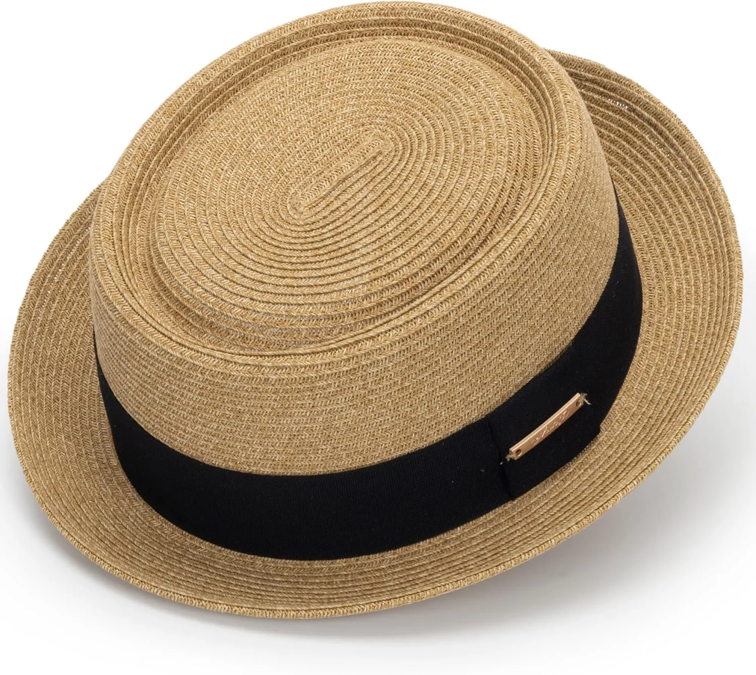 Straw Pork-Pie Fedora-Hat for Men Women - Classic Trilby Sun-Hat Summer Derby Boater-Hat Beach Travel Holiday Acc