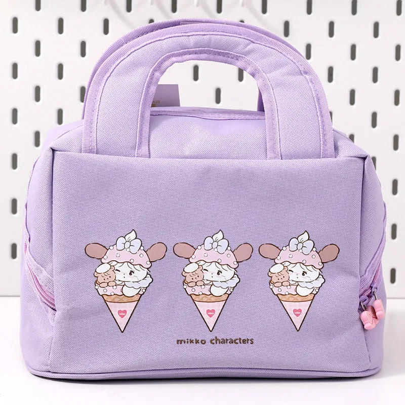 Students Lunch Office - Supportive policies Purple Capacity for Handbag Large Cute Percentage-off Insulated Use and Bag Cartoon