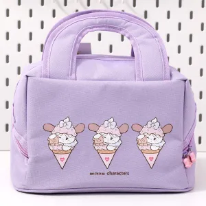 Students Lunch Office - Supportive policies Purple Capacity for Handbag Large Cute Percentage-off Insulated Use and Bag Cartoon