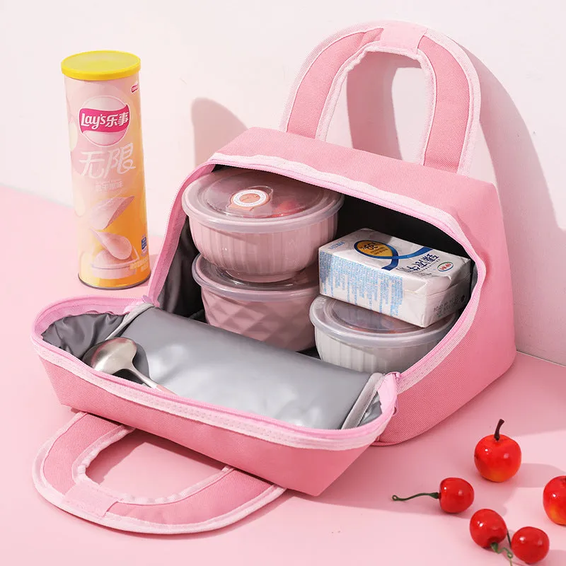 Students Lunch Office - Supportive policies Purple Capacity for Handbag Large Cute Percentage-off Insulated Use and Bag Cartoon