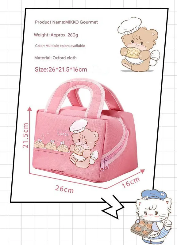 Students Lunch Office - Supportive policies Purple Capacity for Handbag Large Cute Percentage-off Insulated Use and Bag Cartoon