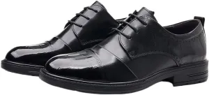 Stylish Men's Brogue Derby Shoes with Perforated Patterns and Cushioned Footbed for Comfort