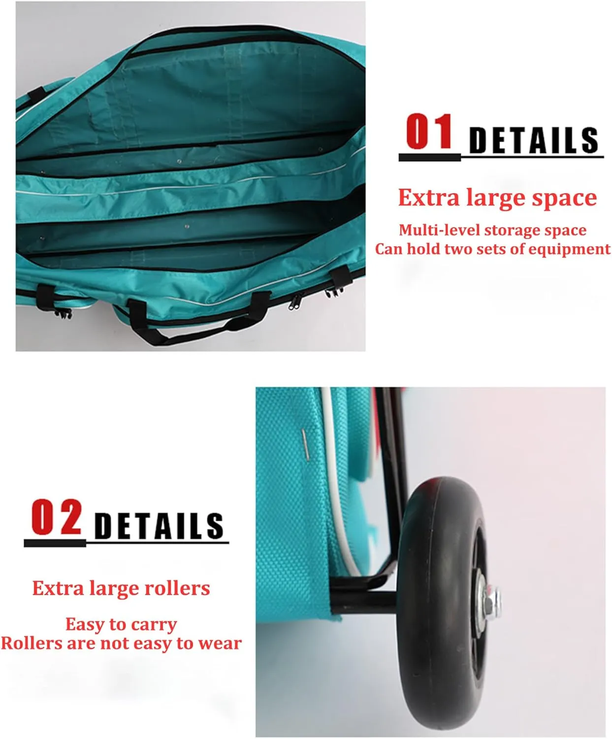 TBQATNTS Fencing Suit Trolley Sword Bag, Fencing Sword Bag for Epee Saber and Foil, Fencing Sword Bag with Wheels, 1680D Oxford Cloth - Waterproof and Durable, Fencing Sword Suit and Mask Storage Bag,