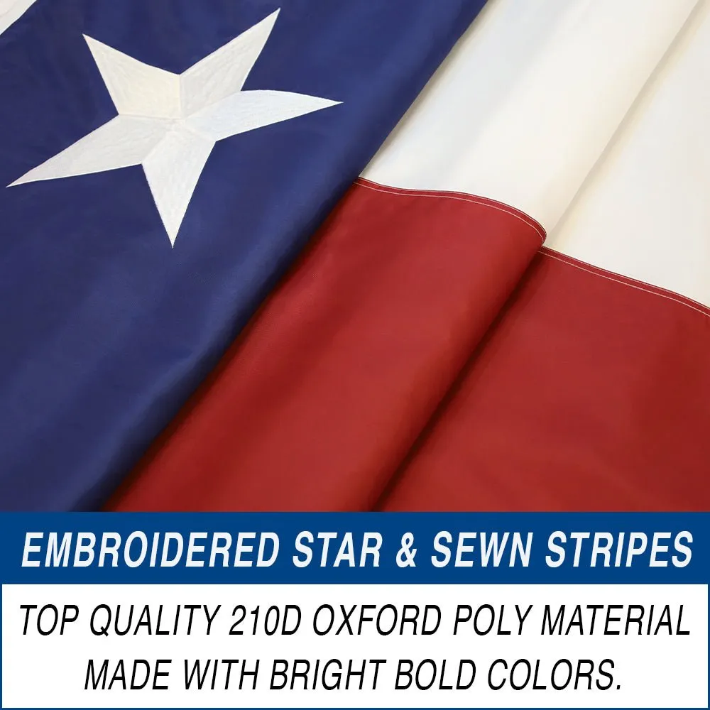 Texas Embroidered Flag 5x8ft
