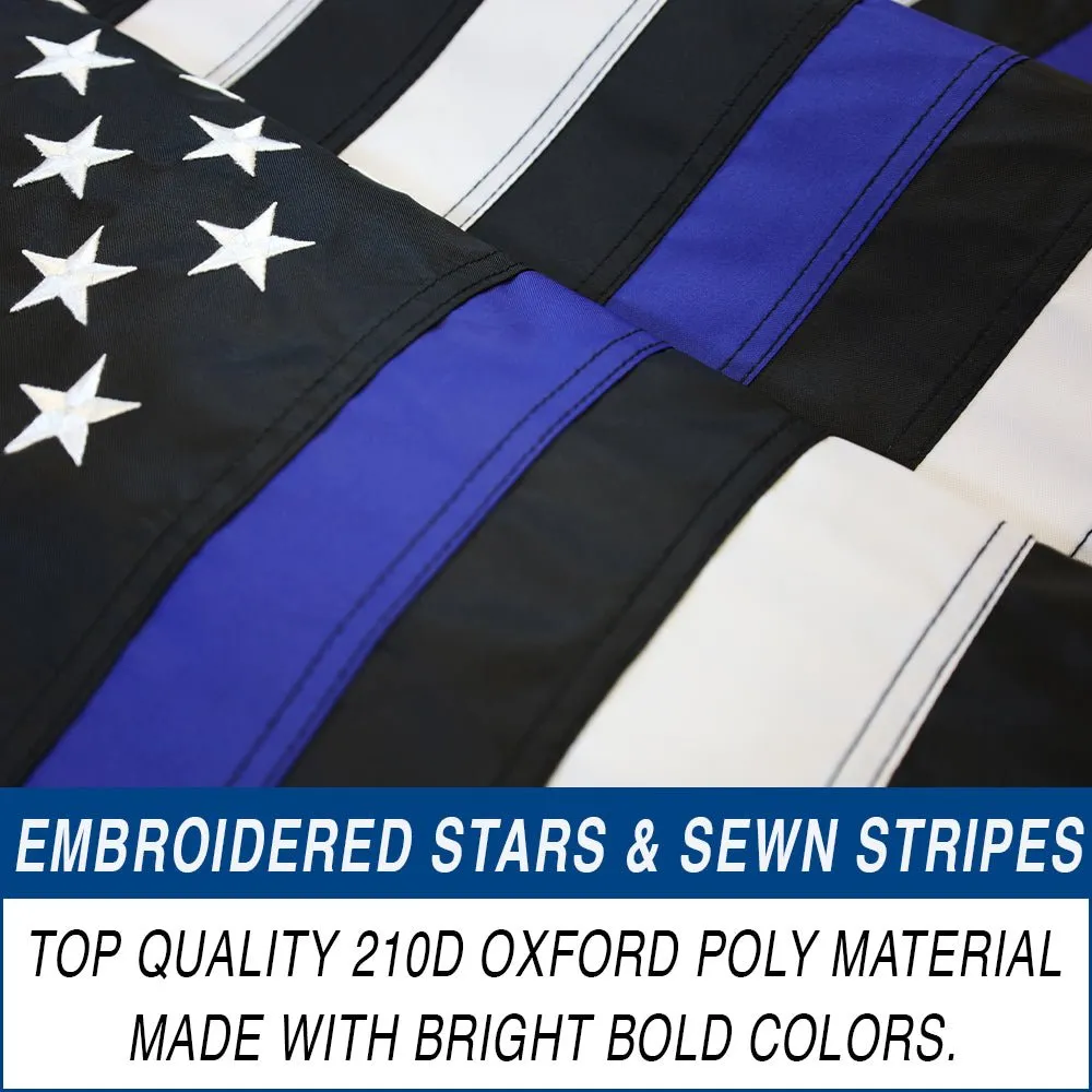 Thin Blue Line USA Embroidered Flag 4x6ft