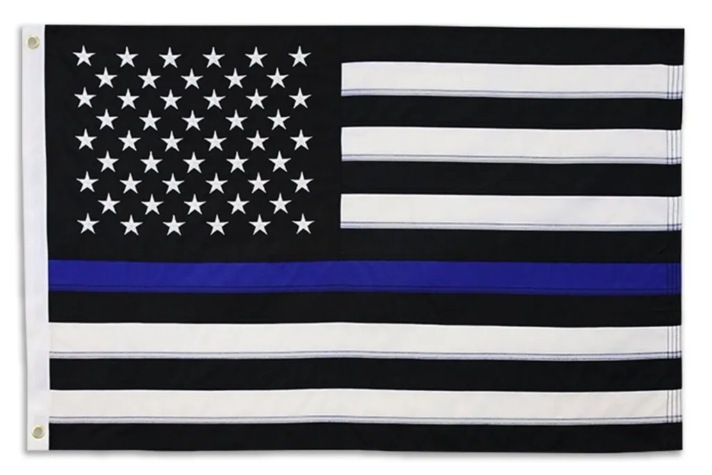 Thin Blue Line USA Embroidered Flag 4x6ft
