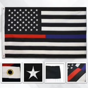Thin Red/Blue Line USA Embroidered Flag 3x5ft