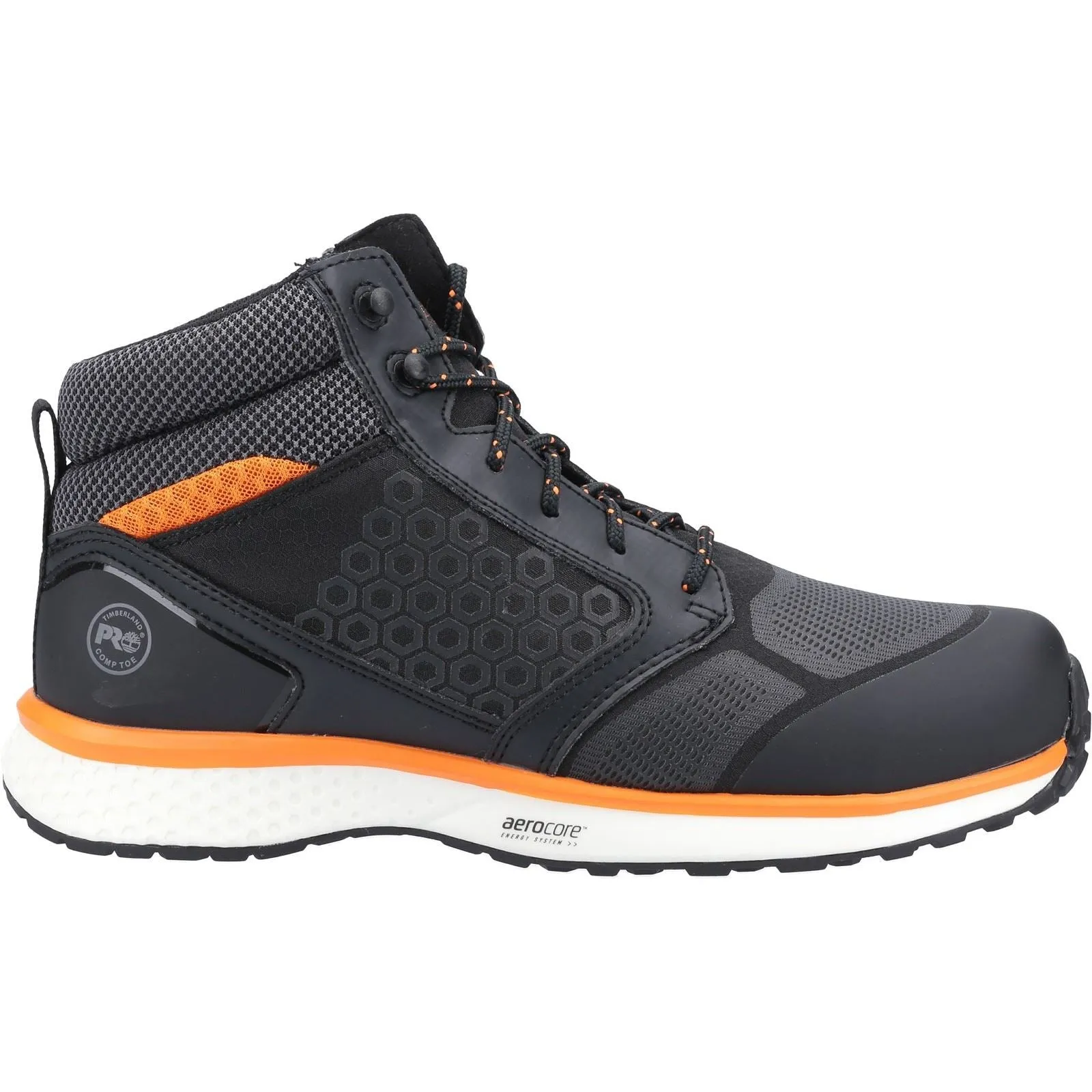 Timberland Pro Men's Reaxion Mid Composite Safety Boot in Black/Orange