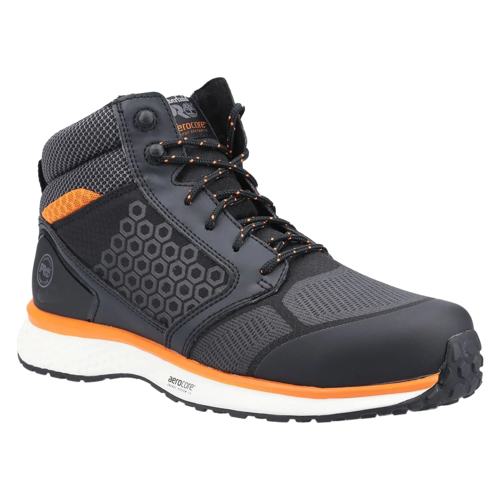 Timberland Pro Men's Reaxion Mid Composite Safety Boot in Black/Orange