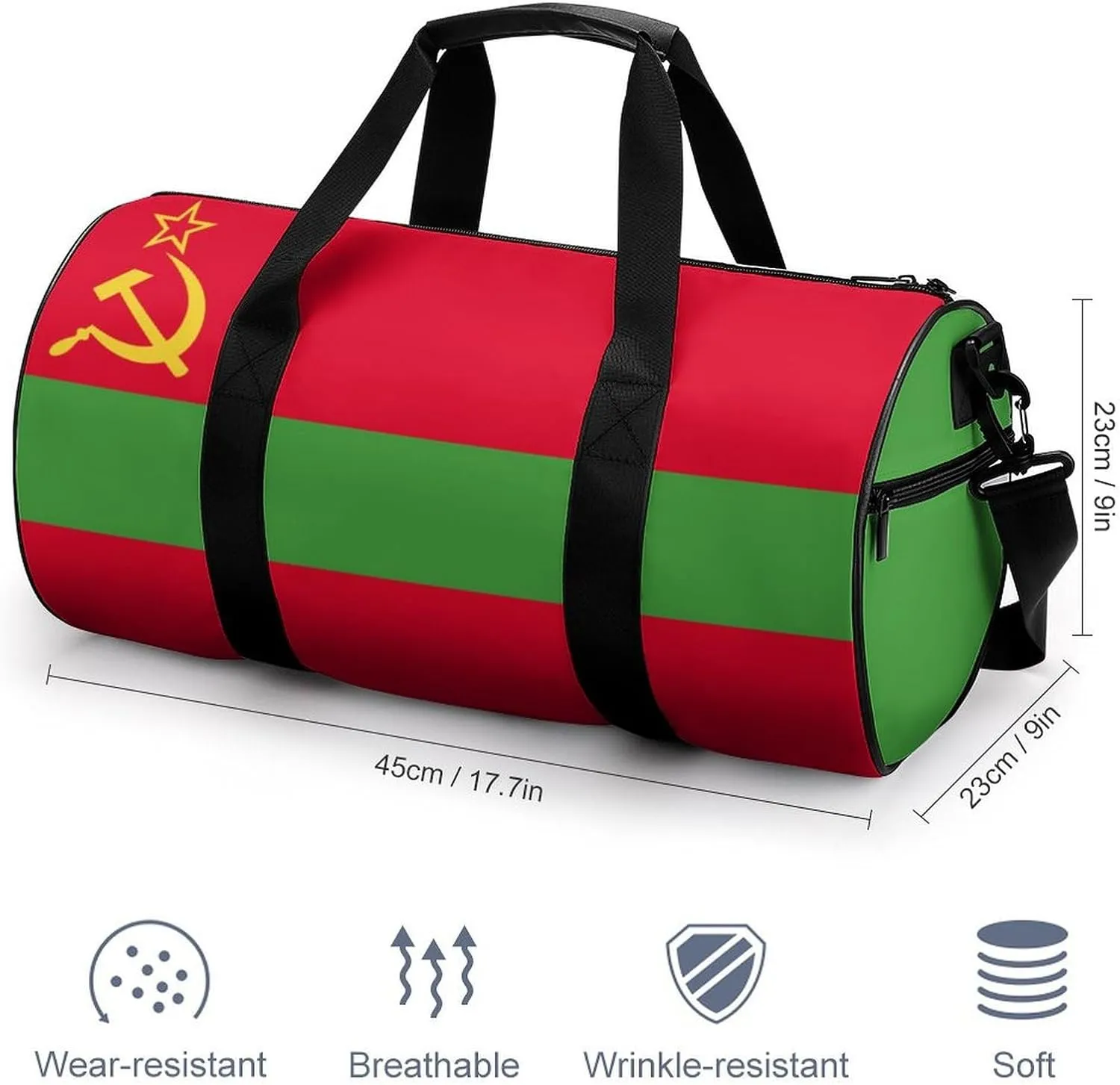 Transnistria Flag Sports Duffel Bag for Men Women Gym Bag with Wet Pocket Weekender