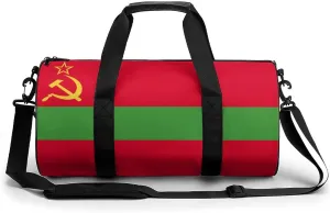 Transnistria Flag Sports Duffel Bag for Men Women Gym Bag with Wet Pocket Weekender