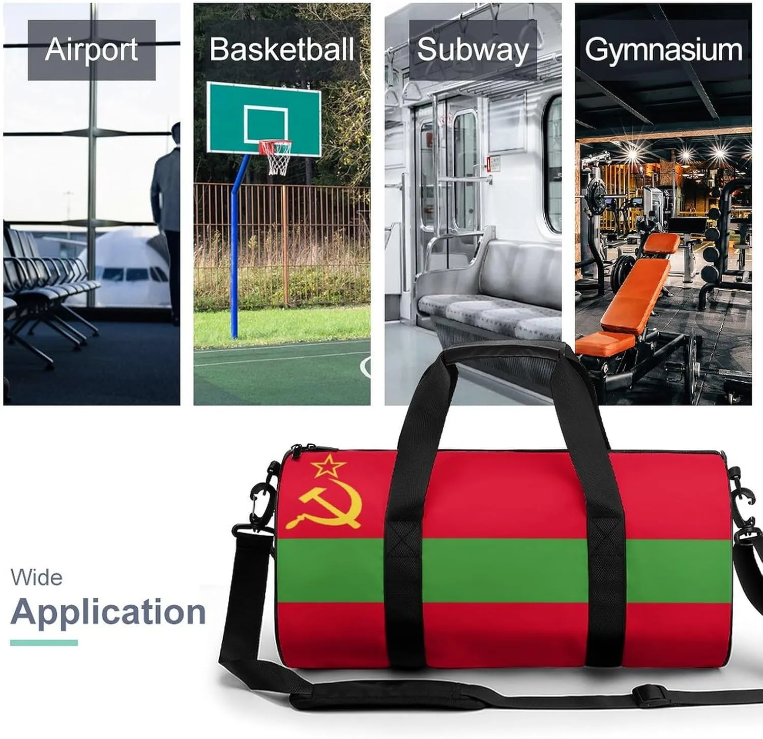 Transnistria Flag Sports Duffel Bag for Men Women Gym Bag with Wet Pocket Weekender