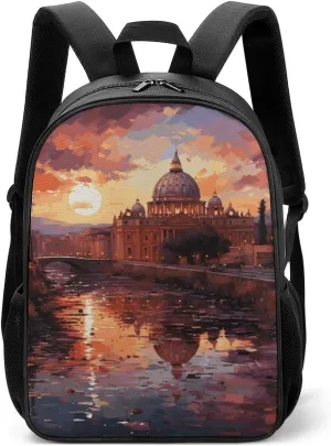 Travel Backpack for Man Woman Rome Sunset Laptop Bag Lightweight Sport Cycling Backpack for Hiker