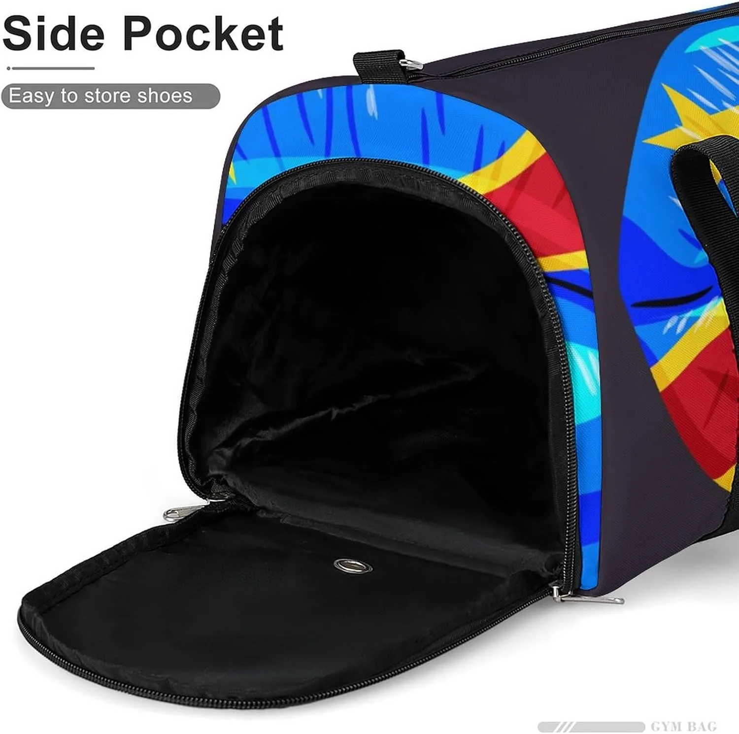 Travel Duffel Bag with Congo Flag Lips for Women and Men Shoe Compartment and Wet Pocket