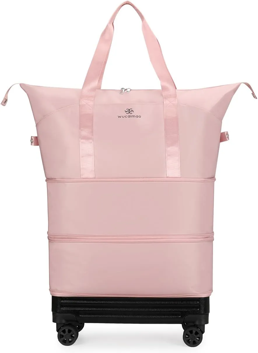 Travel Rolling Duffle Bag Expandable Foldable Suitcase with Wheels Carry on Luggage Lightweight Suitcase for Men Women
