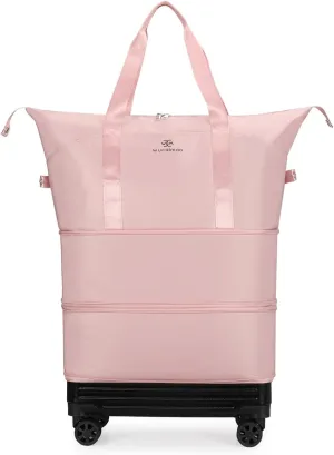 Travel Rolling Duffle Bag Expandable Foldable Suitcase with Wheels Carry on Luggage Lightweight Suitcase for Men Women