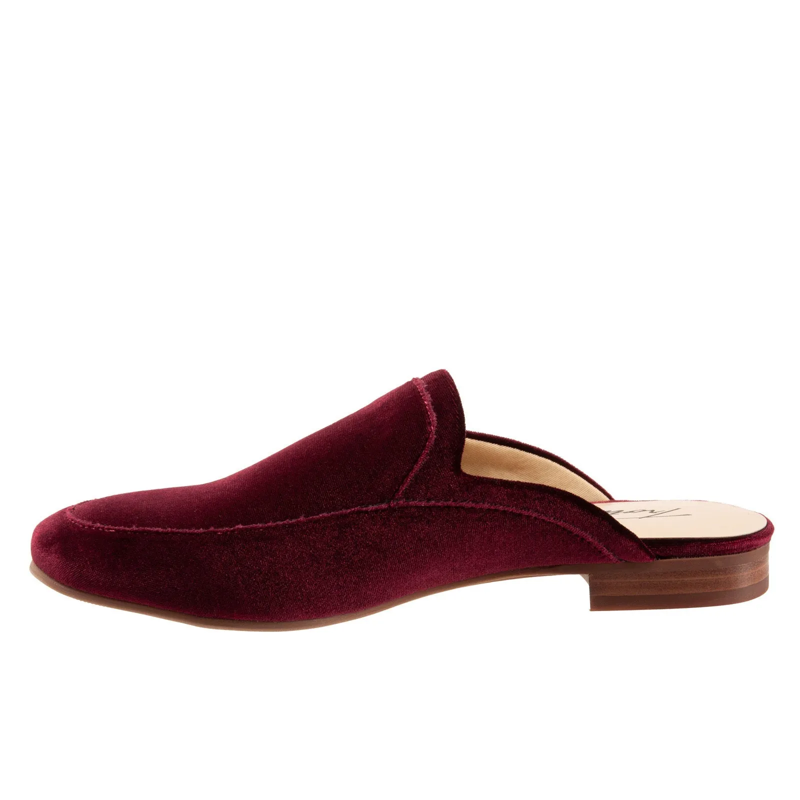 Trotters Ginette T2159-628 Womens Burgundy Narrow Suede Mule Sandals Shoes
