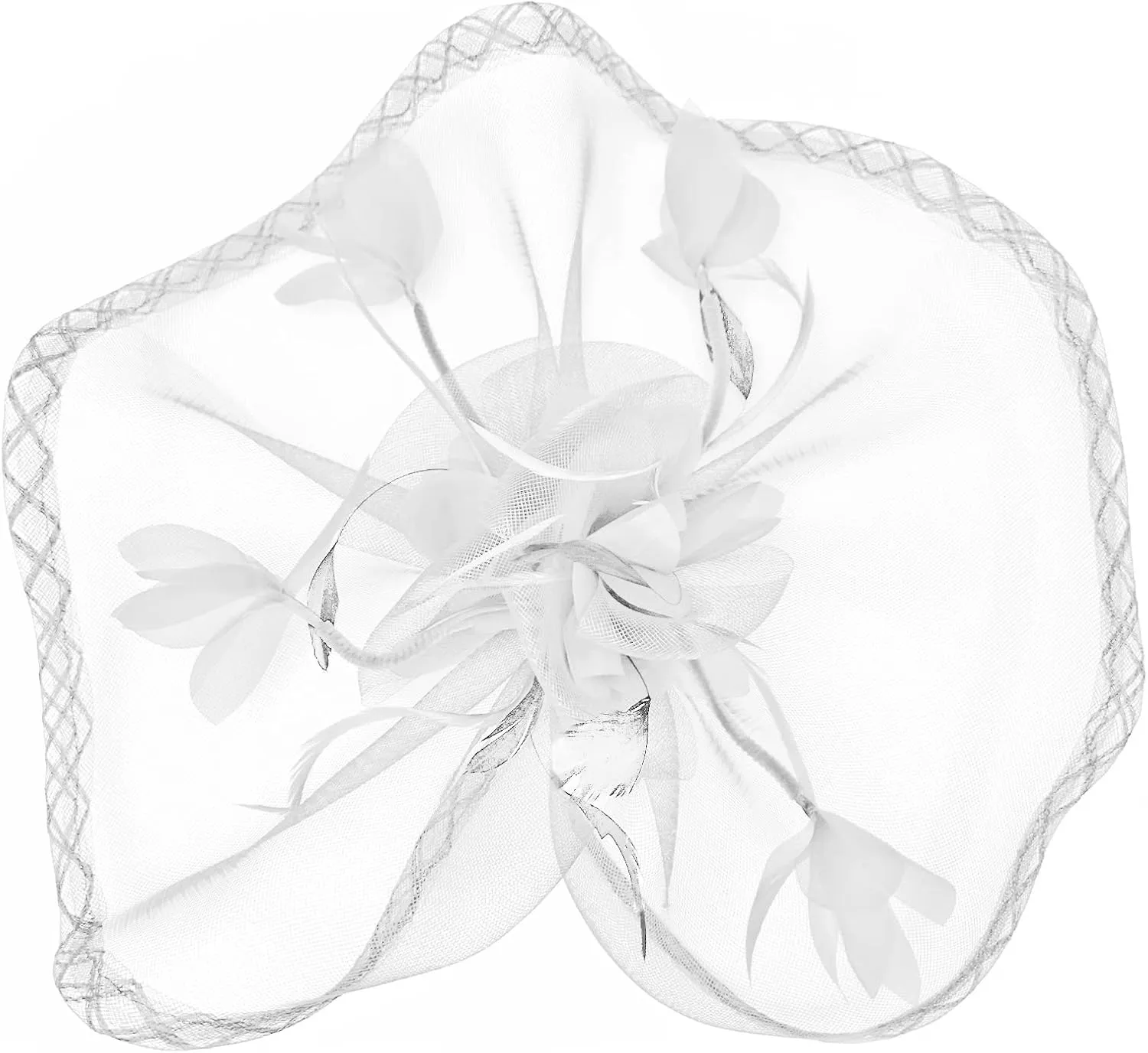 TS Fascinators Hat Mesh Floral Feather Fascinator Headband for Wedding Cocktail Tea Party or Special Occasion