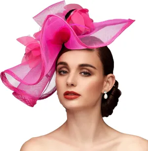 TS Fascinators Hat Mesh Floral Feather Fascinator Headband for Wedding Cocktail Tea Party or Special Occasion