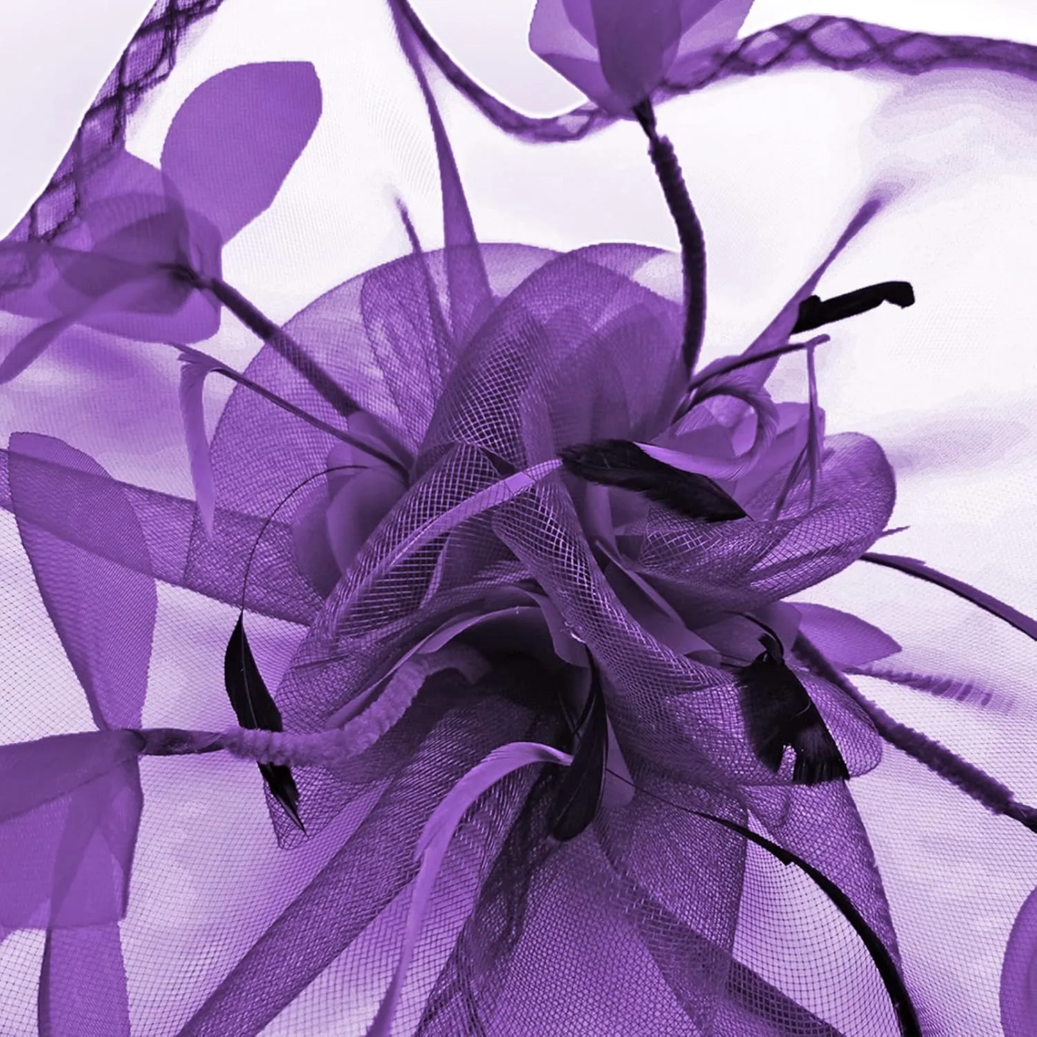 TS Fascinators Hat Mesh Floral Feather Fascinator Headband for Wedding Cocktail Tea Party or Special Occasion