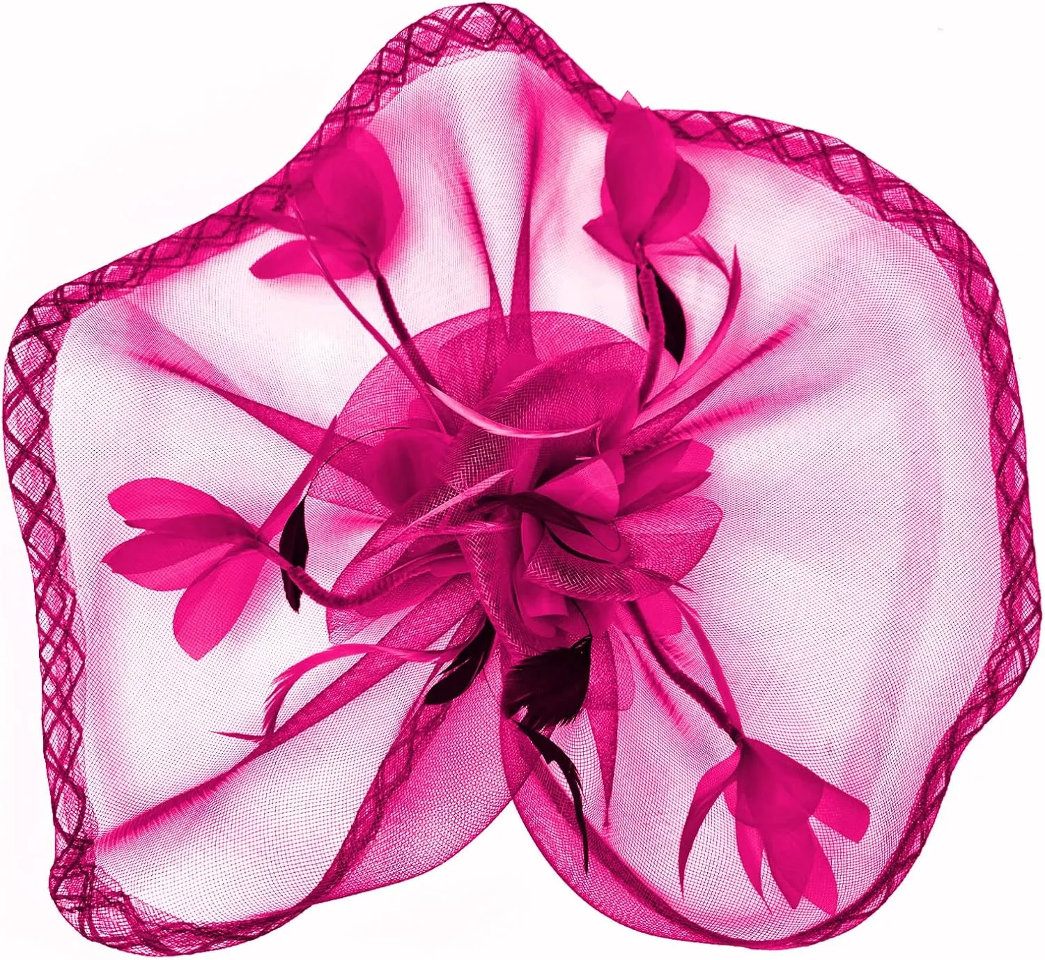 TS Fascinators Hat Mesh Floral Feather Fascinator Headband for Wedding Cocktail Tea Party or Special Occasion