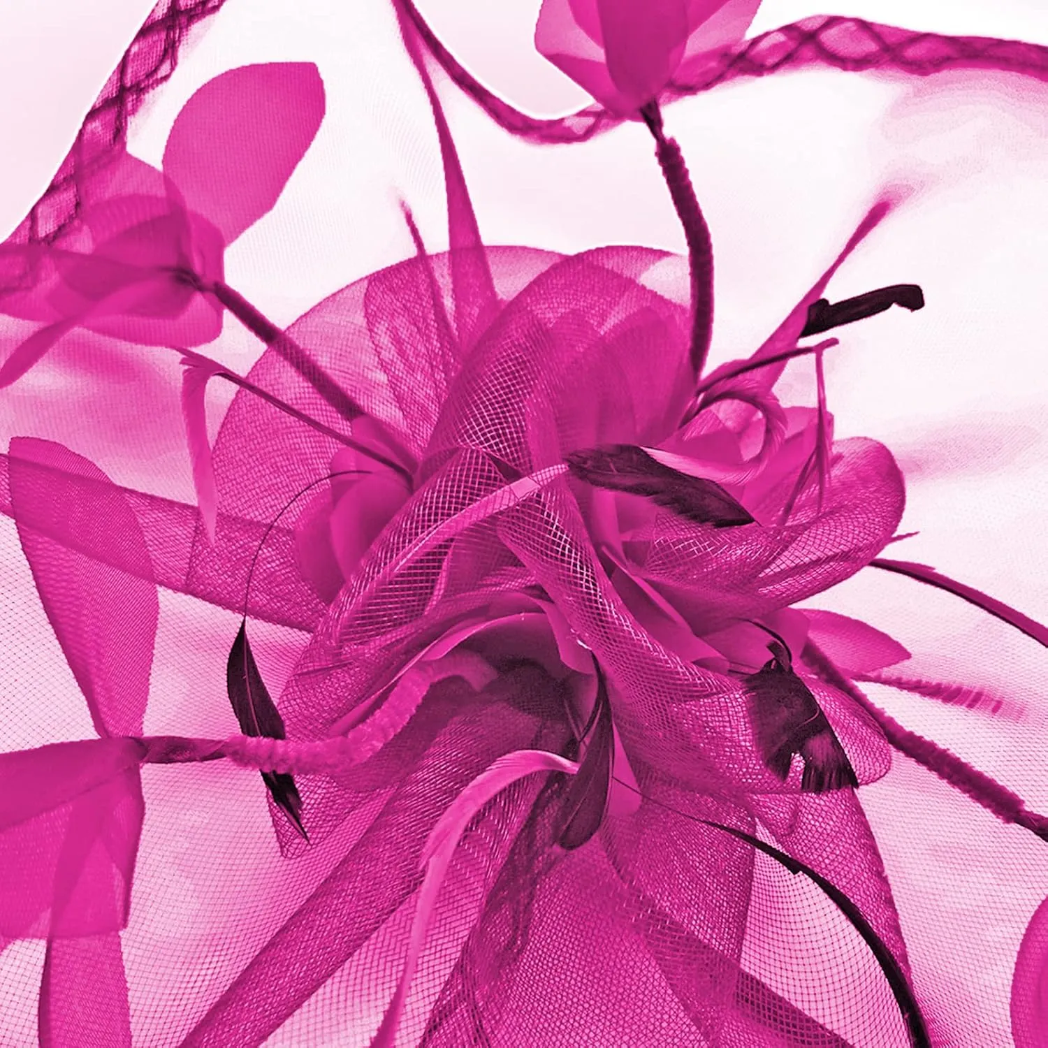 TS Fascinators Hat Mesh Floral Feather Fascinator Headband for Wedding Cocktail Tea Party or Special Occasion