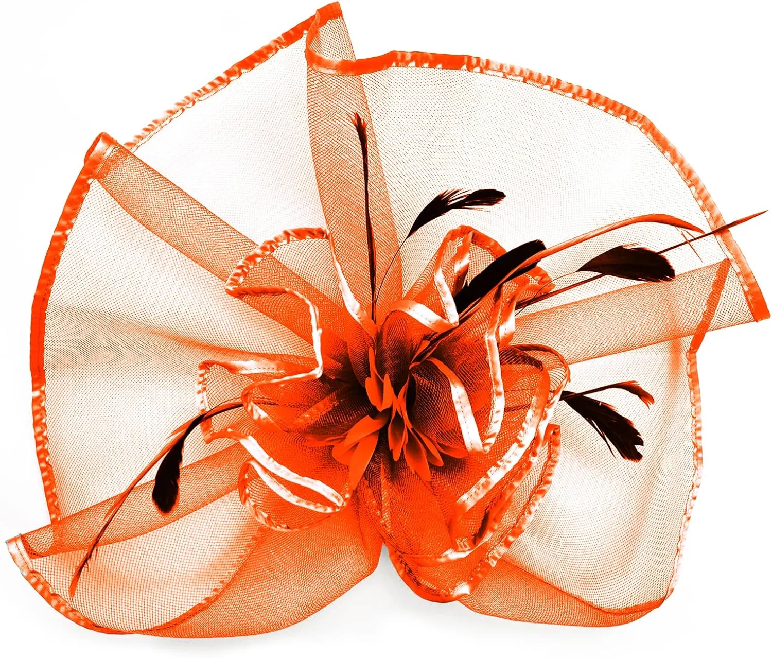 TS Fascinators Hat with Mesh Feather Hair Clip Tea Party for Wedding Cocktail Party Halloween Special Occasion