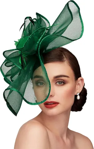 TS Fascinators Hat with Mesh Feather Hair Clip Tea Party for Wedding Cocktail Party Halloween Special Occasion