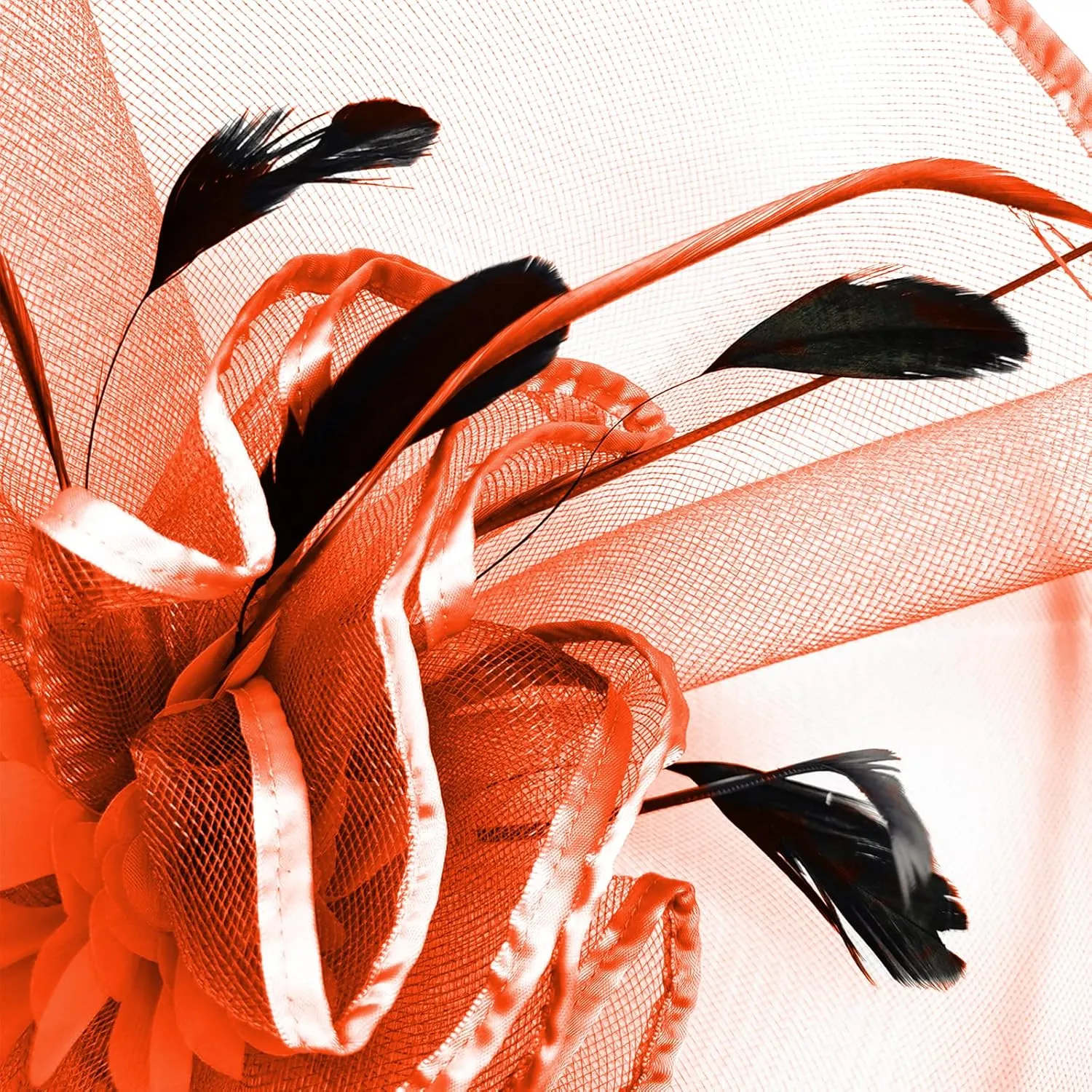 TS Fascinators Hat with Mesh Feather Hair Clip Tea Party for Wedding Cocktail Party Halloween Special Occasion
