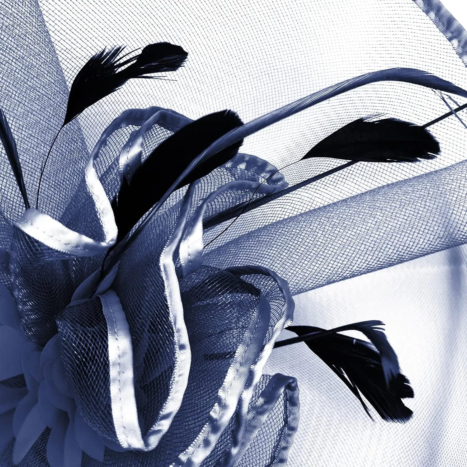 TS Fascinators Hat with Mesh Feather Hair Clip Tea Party for Wedding Cocktail Party Halloween Special Occasion