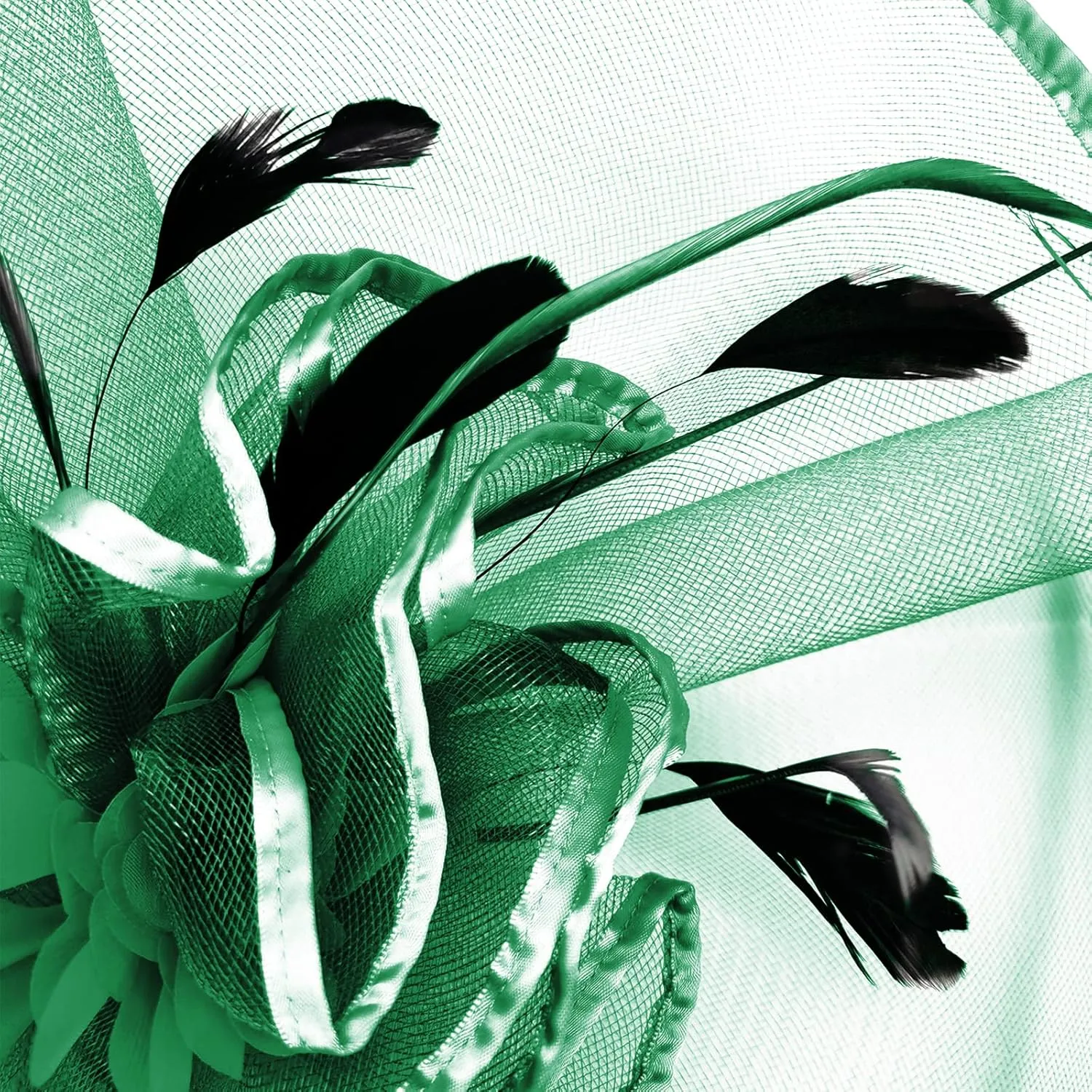TS Fascinators Hat with Mesh Feather Hair Clip Tea Party for Wedding Cocktail Party Halloween Special Occasion