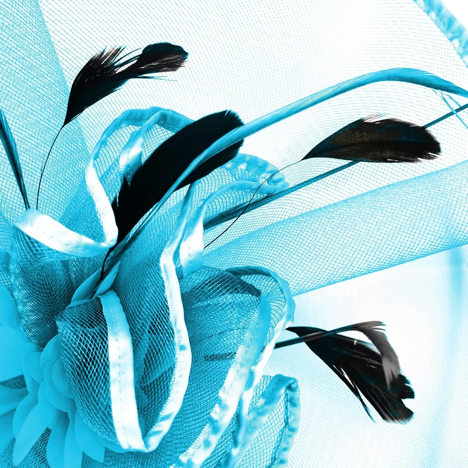 TS Fascinators Hat with Mesh Feather Hair Clip Tea Party for Wedding Cocktail Party Halloween Special Occasion