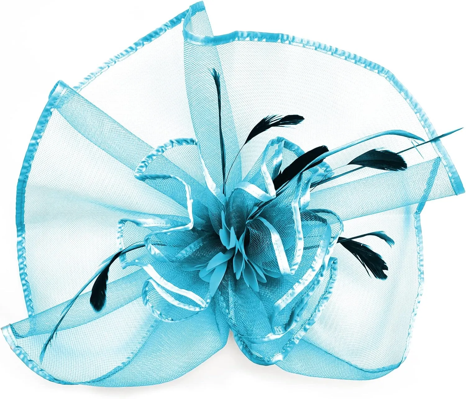 TS Fascinators Hat with Mesh Feather Hair Clip Tea Party for Wedding Cocktail Party Halloween Special Occasion