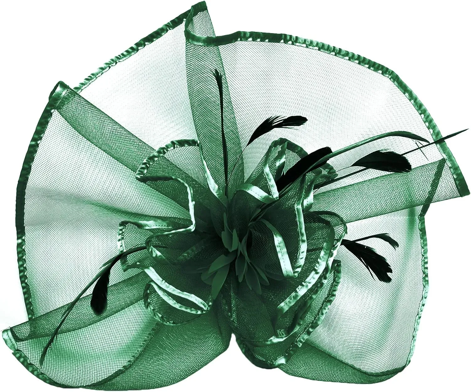 TS Fascinators Hat with Mesh Feather Hair Clip Tea Party for Wedding Cocktail Party Halloween Special Occasion