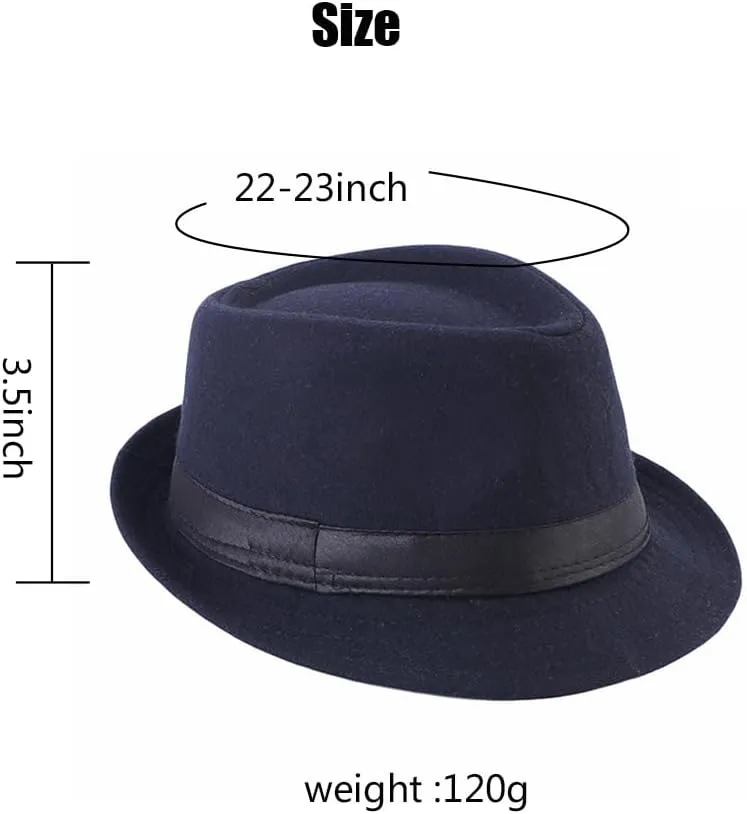 Unisex Trilby Fedora Hat 1920s Panama Hat Manhattan Gatsby Hat with Band Derby Hat Jazz Cap