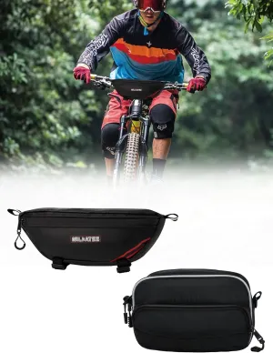 Universal Motorcycle Handlebar Bag, MotorBike Tool Bags Waterproof, Bicycle Front Storage Bag Easily Put on Dirt Bike,Multi-Purpose Black Motorbike Tool Handlebar Storage Bag