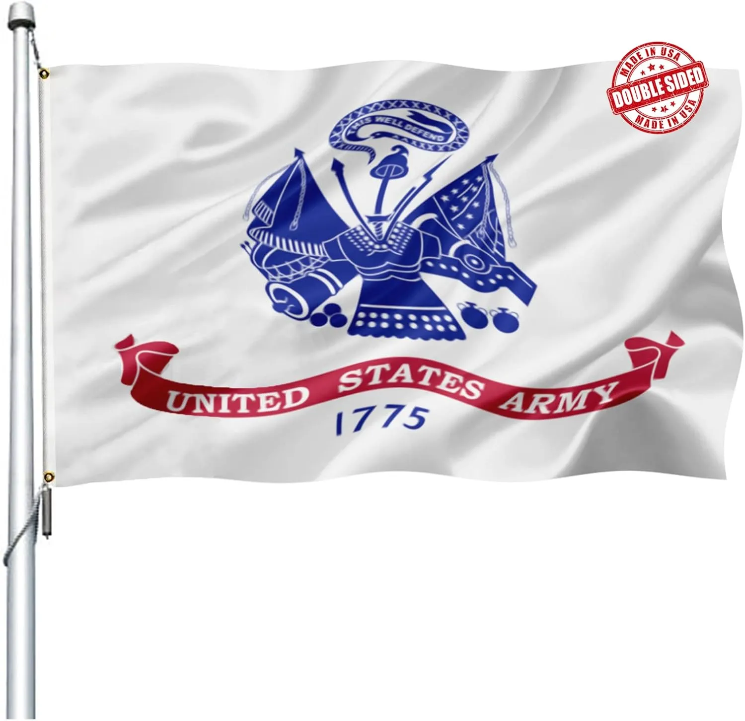 US Army Flag 3x5 Outdoor Double Sided- Heavy Duty United States Army Military Flags -American White 1775 Army Flags Banner with 2 Brass Grommets 4 Rows Stitched