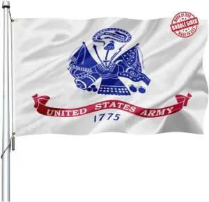 US Army Flag 3x5 Outdoor Double Sided- Heavy Duty United States Army Military Flags -American White 1775 Army Flags Banner with 2 Brass Grommets 4 Rows Stitched