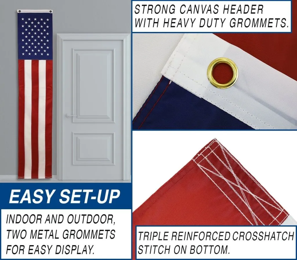 USA Embroidered Pulldown Flag 8ftx20in