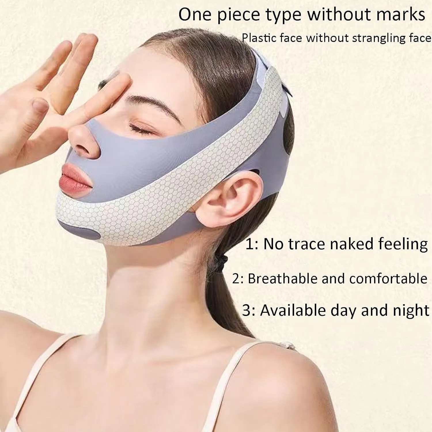 V Line Lifting Mask Chin Strap for Sleeping Reusable，Face Lift Tape Face Slimmer for Women，Jaw Trainer（Pink. Black. Blue） Variety of Options.(Gray,2PCS)
