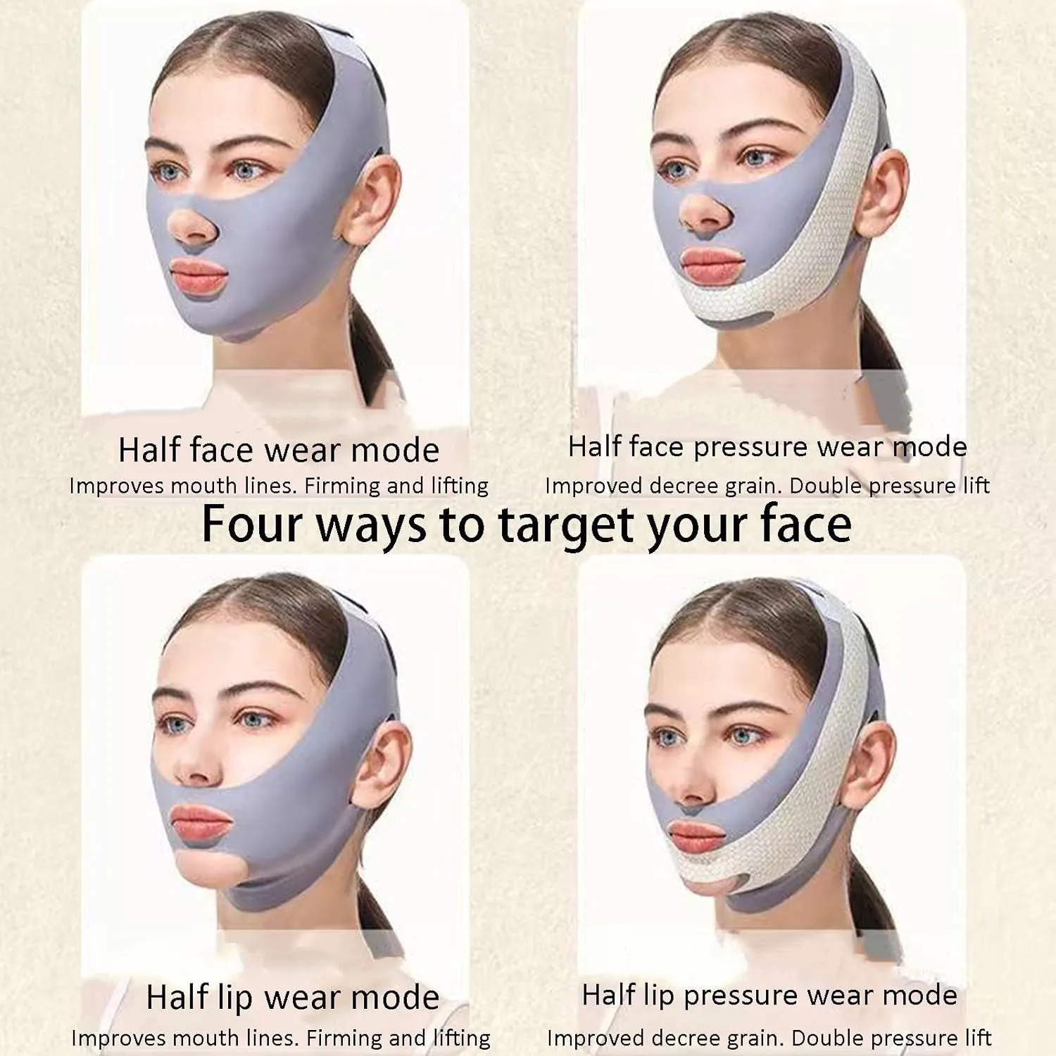 V Line Lifting Mask Chin Strap for Sleeping Reusable，Face Lift Tape Face Slimmer for Women，Jaw Trainer（Pink. Black. Blue） Variety of Options.(Gray,2PCS)
