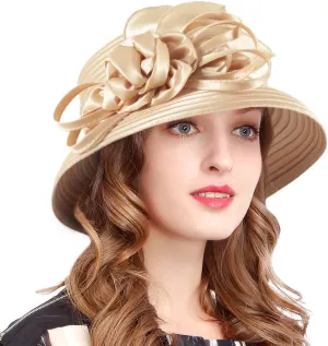 VECRY Womens Church Baptism Wedding Cloche Hat Tea Party Derby Dress Bowler Hats