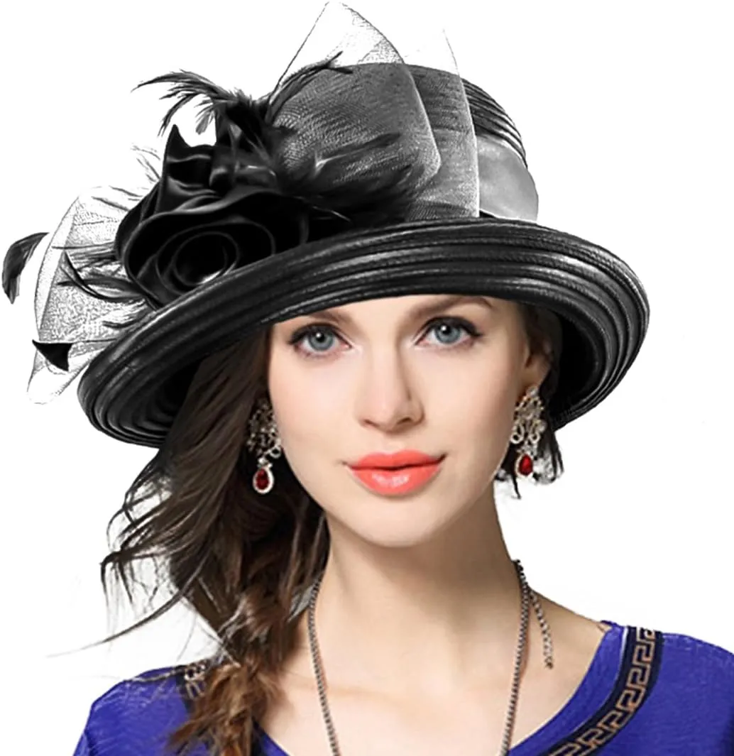 VECRY Womens Tea Party Church Baptism Wedding Derby Dressy Hat