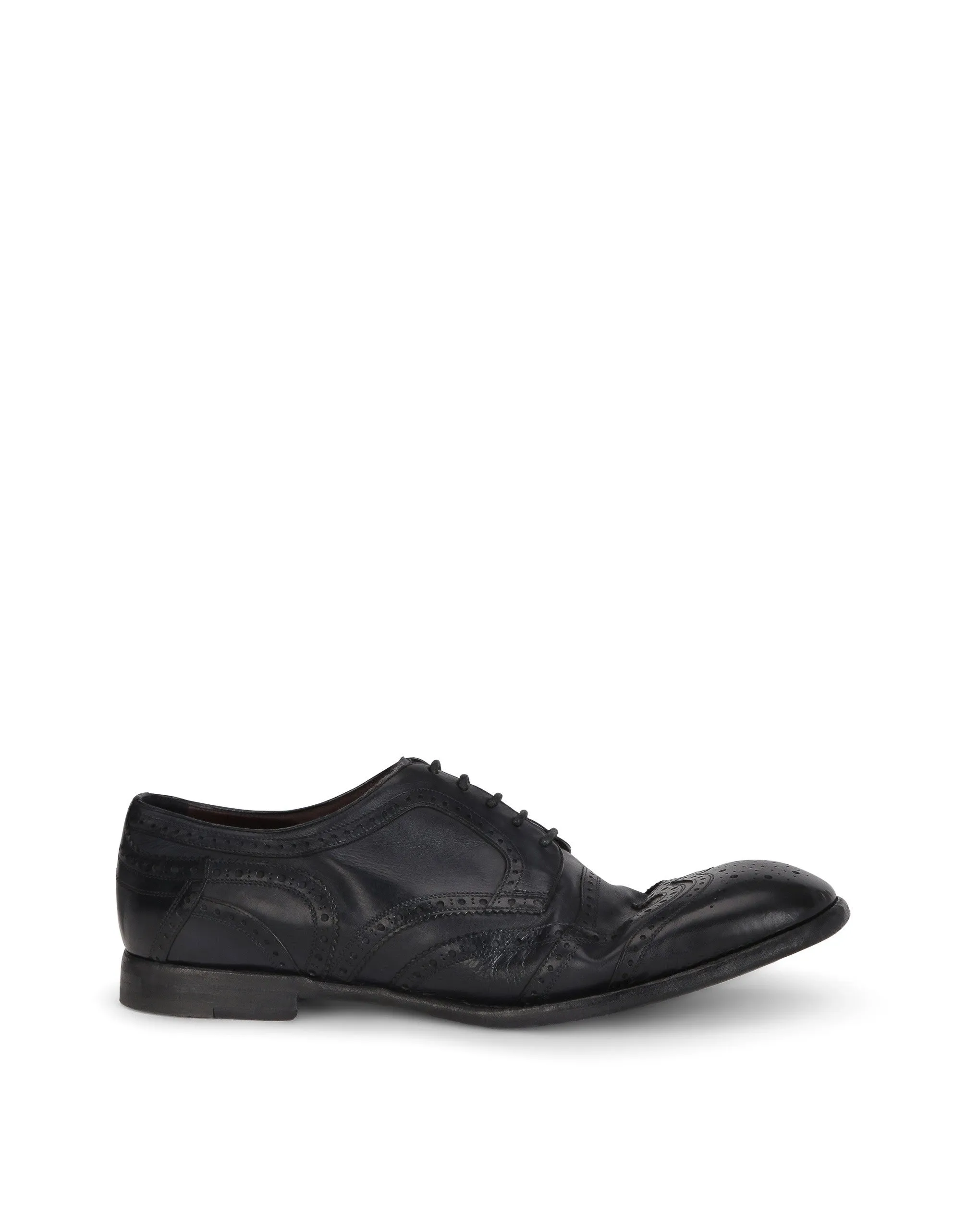 Vintage-finish calfskin derby brogues