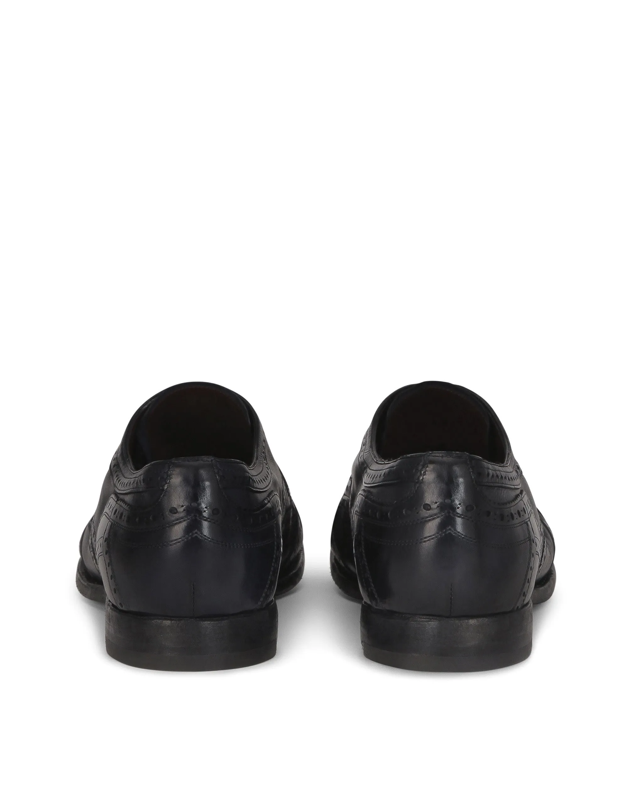 Vintage-finish calfskin derby brogues