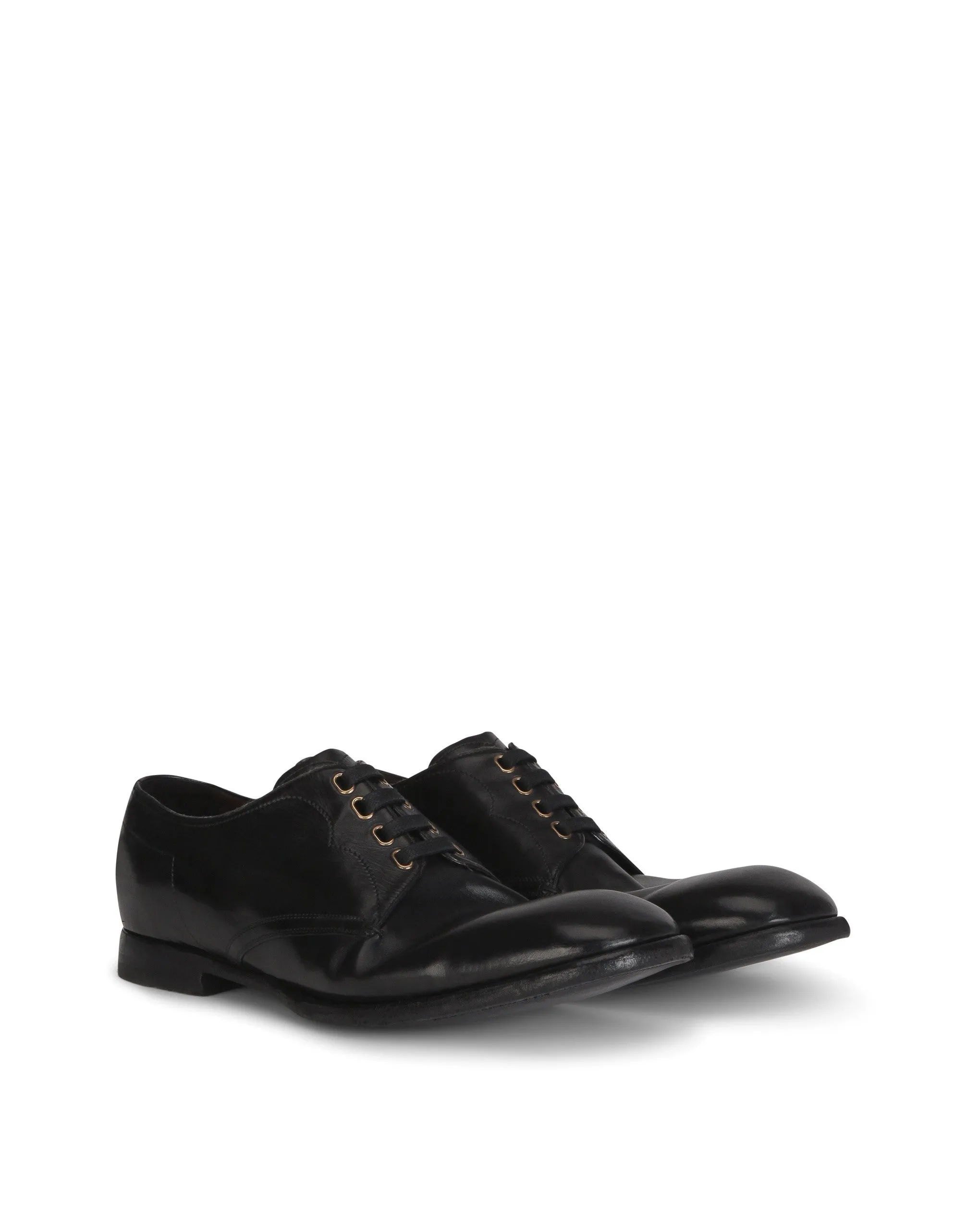 Vintage-finish calfskin derby shoes